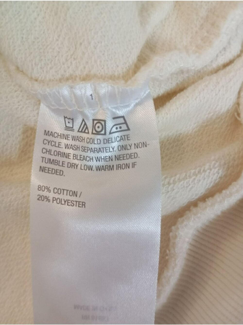 Peace Love World Womens Ivory Hoodie Size Large Cotton Blend Relaxed Fit - Picture 6 of 11